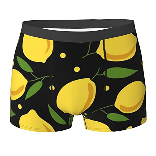 MGCEDLTD Calzoncillos para hombre de dibujos animados de limón, ropa interior elástica y suave ajustada para hombre - Boxer Shorts para hombre, ver fotos, M/3XL