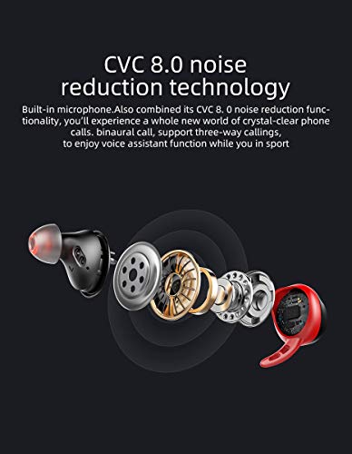 MIFA X11 Auriculares Inalambricos, True Wireless Earbuds apt-X Qualcomm, Auriculares In-Ear Bluetooth 5.0, IPX7 Auriculares Deportivos Impermeables, 100 Horas de Reproducción, Manos Libres Llamadas