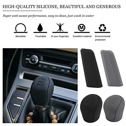 mlloaayo 2pc / Set Funda De Silicona para Engranajes De Coche Fundas De Freno De Mano De Engranajes Universales Protector De Palanca De Cambios Antideslizante Resistente Al Desgaste