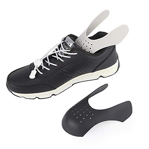 mmfoot Protectores De Zapatillas Protectores De Zapatos Previenen Las Arrugas Frontales Contra Las Arrugas De Los Zapatos Mejoran Los Pliegues -1 Par Negro L