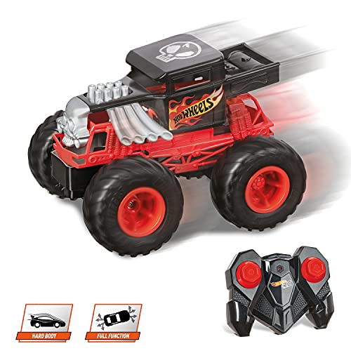 Mondo -63679 Mondo Motors Monster Trucks Bone Shaker-Coche teledirigido para niños 2.4 GHz Rojo/Negro-63679, Color Livrea Hot Wheels, 63679