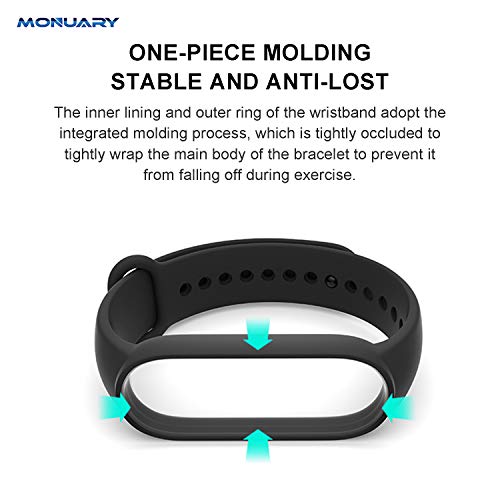 Monuary 2 Piezas Correas Compatible con Xiaomi Mi Band 6, Xiaomi Mi Band 5 y Amazfit Band 5, Correa de Repuesto para Pulseras Xiaomi Mi Band 6 Funda Mi Fit Band 5 (Azul y Rojo)