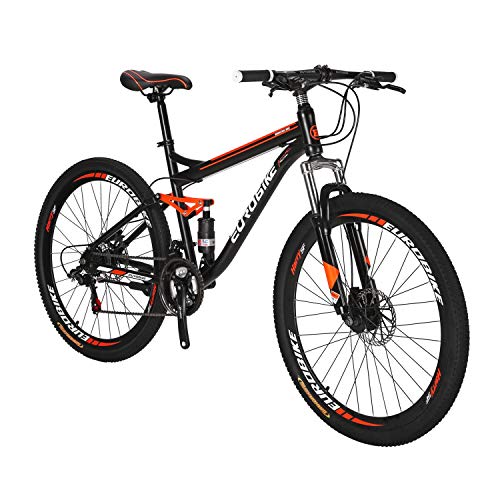 Mountain Bikes S7 27.5 pulgadas 21Speeds doble freno de disco suspensión completa bicicleta de montaña MTB BlackOrange