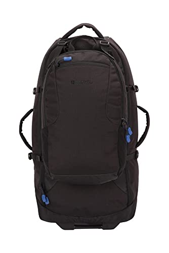 Mountain Warehouse Mochila con Ruedas Voyager 50 + 20 L - Mochila Desmontable, Mochila con Correas para los Hombros, Correas de compresión, Cremalleras con Bloqueo Negro Jet Talla única