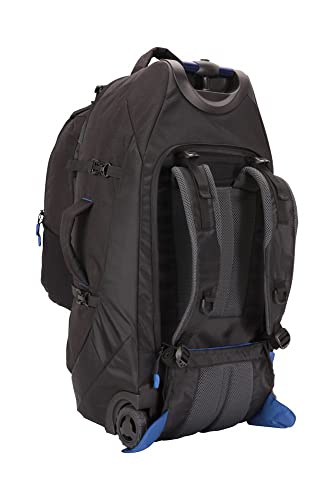 Mountain Warehouse Mochila con Ruedas Voyager 50 + 20 L - Mochila Desmontable, Mochila con Correas para los Hombros, Correas de compresión, Cremalleras con Bloqueo Negro Jet Talla única