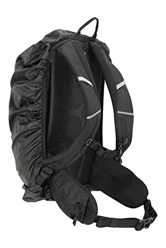 Mountain Warehouse Pace Mochila 20 L - Compatible con hidratación, Espalda con Sistema de ventilación, Cubierta para la Lluvia Plegable - para Viajar, Caminar, Acampar Negro Talla única