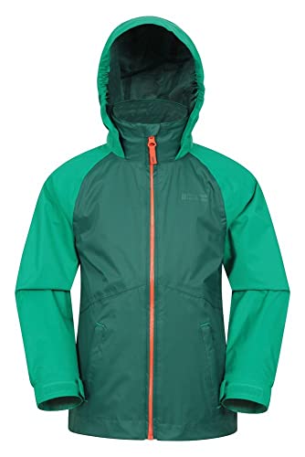 Mountain Warehouse Torrent Chaqueta Impermeable para niños - Costuras Selladas, Bolsillos con Cremallera, características Ajustables - Ideal para Acampar, Excursionismo Caqui 3-4 Años