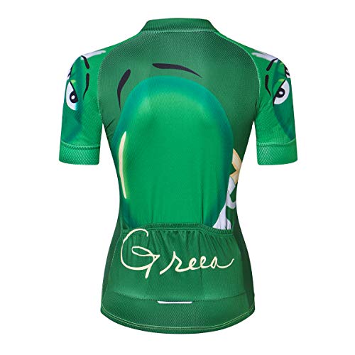 Mujer Ciclismo Jersey Tops verano manga corta completa cremallera bicicleta camisa, forro polar verde con licencia oficial de star wars silent one crew., XX-Large