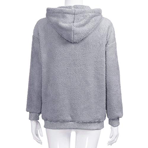 Mujer Sudadera Caliente y Esponjoso Tops Chaqueta Suéter Abrigo Jersey Mujer Otoño-Invierno Talla Grande Hoodie Sudadera con Capucha riou