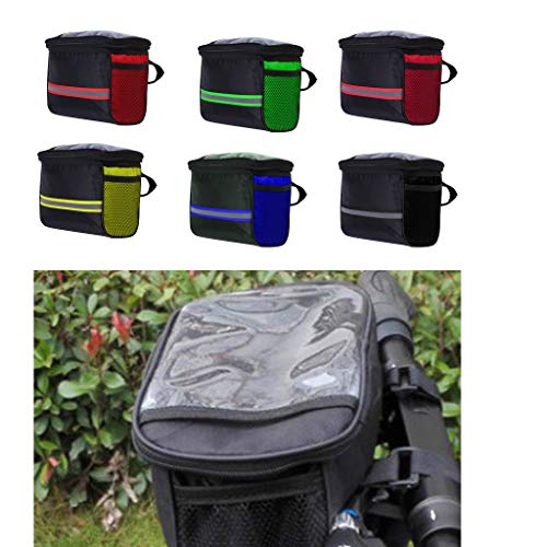 #N/A 6X Bike Handlebar Bag Storage Basket Holder Tubo Delantero De Viaje Tira Reflectante