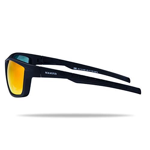 NAKED Optics Sports Rush - Gafas de sol deportivas (marco completo), color negro y rojo