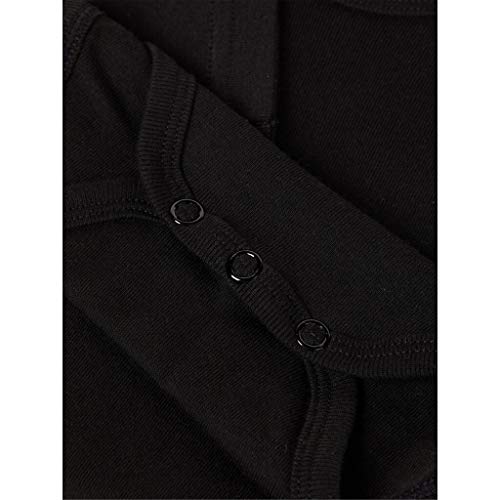 NAME IT Nbnbody 3p LS Solid Noos Polaina, Negro (Schwarz Black), 98 (Pack de 3) para Bebés