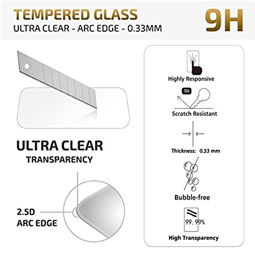 NEW'C 3 Unidades, Protector de Pantalla para iPhone 6 Plus y iPhone 6s Plus, Antiarañazos, Antihuellas, Sin Burbujas, Dureza 9H, 0.33 mm Ultra Transparente, Ultra Resistente