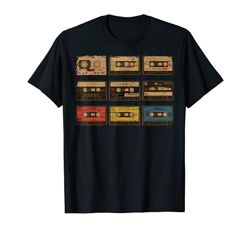 Nueve cintas de cassette vintage | Bonitos cartuchos de regalo Camiseta