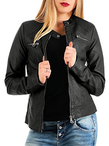 Only Bandit PU Biker Chaqueta, Negro (Black C N 010), 42 (XL) para Mujer