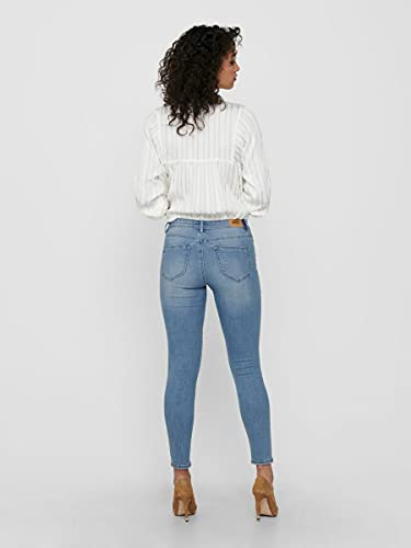 Only Onlwauw Life Mid SK DEST Bj759 Noos Jeans, Denim Light Medium Blue Denim, 36 ES/XS/L para Mujer