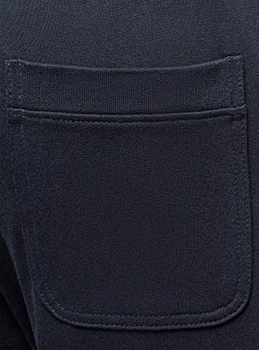 oodji Ultra Hombre Pantalones de Punto Básicos, Azul, L