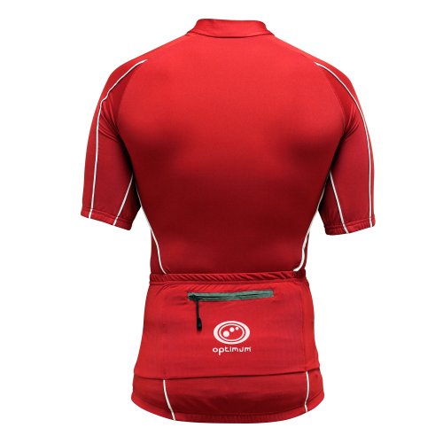 OPTIMUM Cycling - Camiseta de Ciclismo para Hombre, tamaño S, Color Rojo