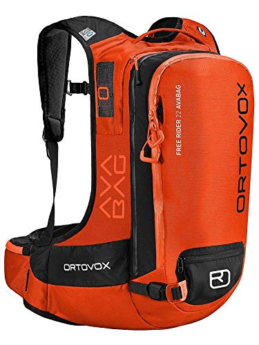 ORTOVOX Free Rider 22 Avabag Kit, Mochila Unisex Adulto, Naranja (Crazy Orange), 24x36x45 cm (W x H x L)