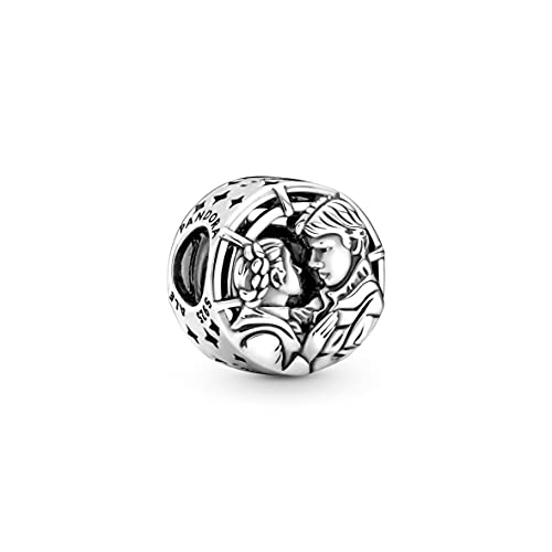 Pandora Star Wars - Abalorio de plata de ley con diseño de Han Solo y Leia Beso de Pandora Collection