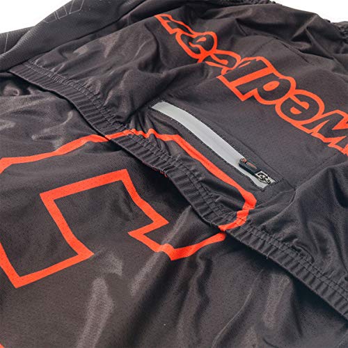 Panegy Hombres Maillot de Ciclismo Mangas Largas Sudadera Deportiva Delgada Transpirable Chándales Estampados Cremallera para Bicicleta Color Naranja Estrelal Talla 3XL