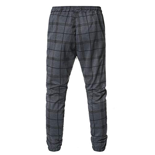 Pantalones Deportivos Largos para Hombre Pantalones Ajustados a Cuadros Pantalones de chándal para Correr Sueltos Ocasionales Jogger Pantalón Casuales Primavera y Verano riou