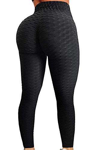 Pau1Hami1ton Leggins Mujer, Mallas Fitness Push Up Pantalones Deporte Running Yoga GP-11(Black,XL)