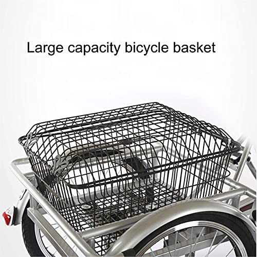 Pedal Triciclos para Adultos Triciclo de Tres Ruedas Bicicleta Cruiser 20 Pulgadas Bicicletas de 3 Ruedas con Cesta de Carga y Respaldo para Personas Mayores Mujeres Hombres