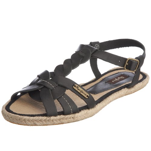 Pepe Jeans London FLR-120C - Zapatos con Hebilla de Cuero para Mujer, Color Negro, Talla 36