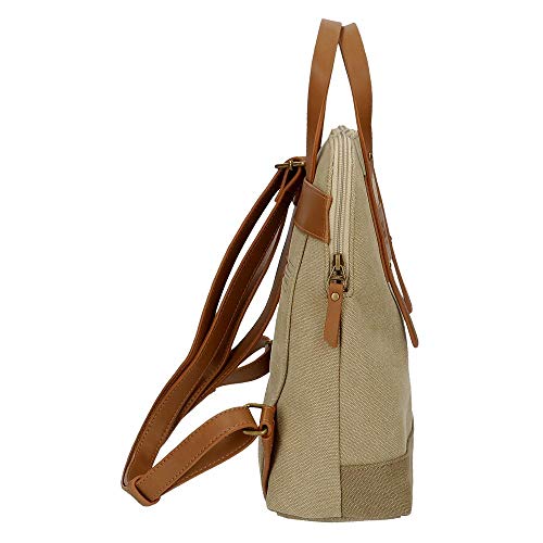 Pepe Jeans Tana Mochila Beige 26x29x10 cms Algodón, Poliéster y PU. 7,54L