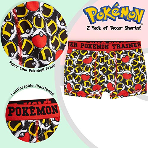 Pokemon Boxer Niño, Pack de 2 Calzoncillos Niño Transpirables, Ropa Niño Interior de Algodon, Regalos para Niños Edad 4-14 Años (Multi, 11-12 años)