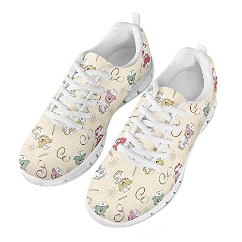 Polero - Zapatillas Deportivas diseño con Dibujos de Enfermera, para Mujer, Hombre, con Cordones, para el Tiempo Libre, 36-41 EU, Color, Talla 40