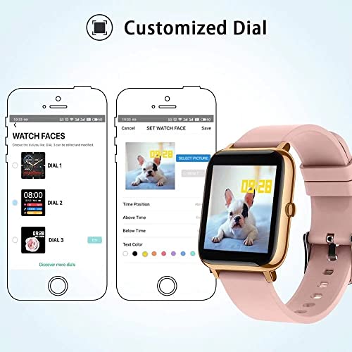 Popglory Smart Watch, Reloj Inteligente con Oxígeno Sanguíneo Presión Arterial Frecuencia Cardíaca, Pulsera Actividad Impermeable IP67 para Hombre Mujer para Android iOS