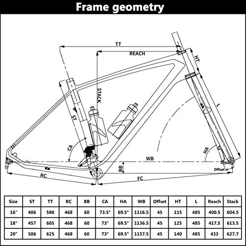 PPLAS Marco de la Bicicleta de Grasa de Carbono con la bifurcación 26er Carbon MTB Bike Bike Friendset 26 × 5.0 Mountain Snow Bicycle Frame (Color : Only Frame, Size : 20inch Glossy)