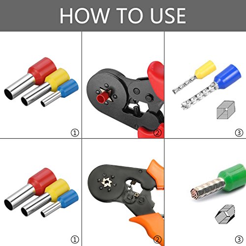 Preciva 1200pcs Terminales cables electricos 0,5 ~10 mm² Multi-tamaño Terminal para Cableado Eléctrico y Cables Conector Aislante de Cable