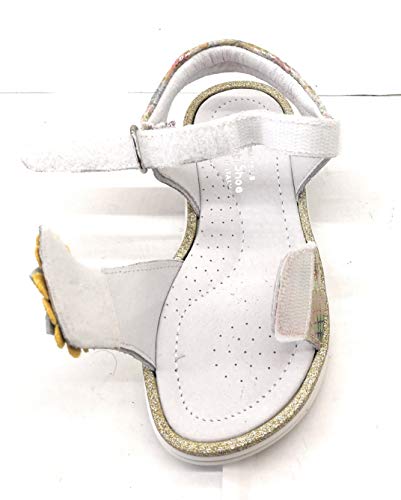 PrettiShoe 9061 - Sandalias para niña con doble cinta, diseño de flor de pitón arcoíris, fabricado en Italia Size: 30 EU