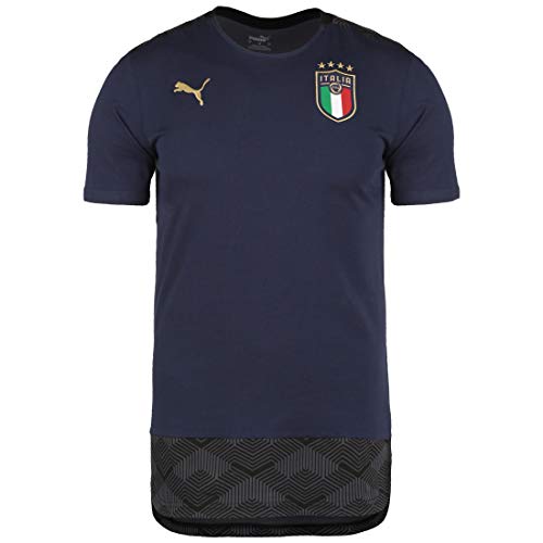 PUMA 75722207 Camiseta de Manga Corta FIGC Italia para Hombre, Azul Oscuro/Antracita, S