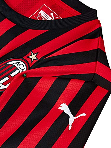 PUMA ACM Home Shirt Replica SS with Sponsor Logo Maillot, Hombre, Tango Red Black, S