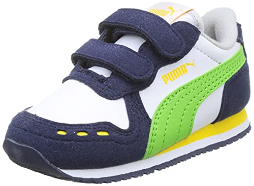 Puma Cabana Racer SL V In, Zapatillas Deportivas Unisex bebé, Multicolor White-Green Flash, 22 EU