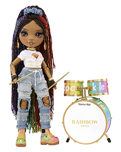 RAINBOW HIGH Rockstar Vanessa Tempo Moda Set de Juego con 2 Conjuntos Mix&Match, Instrumentos Musicales y Accesorios para muñecas. Edad: 6 a 12 años, Color (423324-INT)