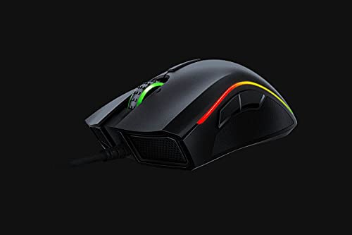 Razer Mamba Elite- Ratón para juegos , Ratón Gaming con 9 botones mecánicos programables, sensor óptico con 16.000 ppp e iluminación Chroma RGB, Negro