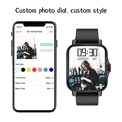 Reloj Inteligente para Mujer Llamada Bluetooth 1.72 Pulgadas Full Touch Fitness Tracker Presión Arterial FM08 Smartwatch VS P8 (A)