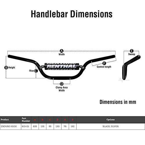 RENTHAL - Guidon Classic 22,2mm Trail/Enduro Haut Argent