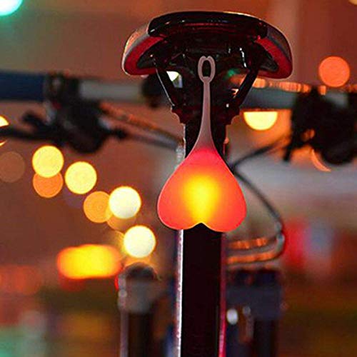 Riloer Luces Traseras de Bolas de Bicicleta, Luces de Advertencia de Corazón en Bicicleta, Lámpara de Huevo LED Esencial para la Noche, Impermeable