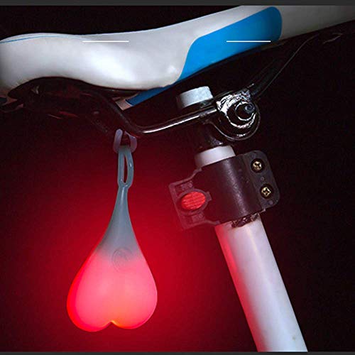 Riloer Luces Traseras de Bolas de Bicicleta, Luces de Advertencia de Corazón en Bicicleta, Lámpara de Huevo LED Esencial para la Noche, Impermeable