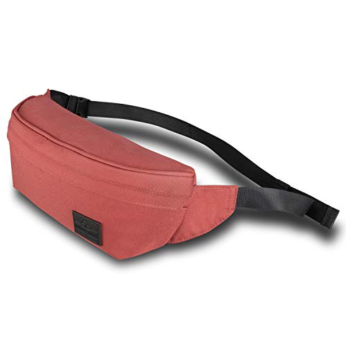 Riñonera Mujer y Hombre Rojo - JOHNNY URBAN Tom Riñoneras Hip Bag Hecha de Botellas Pet Recicladas para Festivales y Deportes - Bolsa de Cintura Hipster Fanny Pack Bolso de Viaje Repelente al Agua