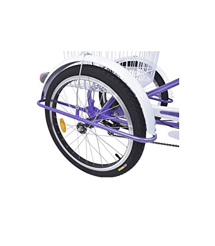 Riscko Triciclo para Adultos con 2 Cestas, 6 Velocidades, Asiento Y Manillar Ajustable Mod. Bep-14 Rojo Sin Montaje