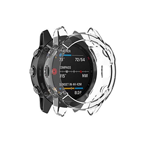 RuenTech - Carcasa para Garmin Fenix 6 Pro Saphir Sapphire (TPU, Protector de Pantalla)