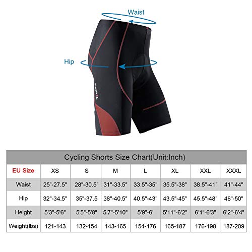 Santic Pantalon Ciclismo Hombre Corto Pantalones Bicicleta Hombre Montaña/MTB Acolchado con Badana/Almohadilla Vino EU L