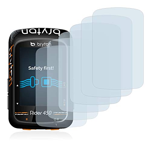 savvies Protector Pantalla Compatible con Bryton Rider 410 / Rider 450 (6 Unidades) Película Ultra Transparente